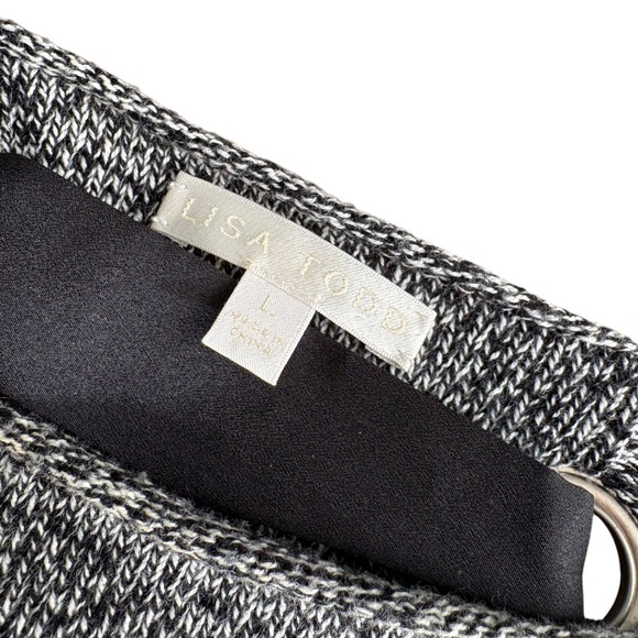 Lisa Todd Women's L Gray Marled Knit Cashmere Cotton Long Sleeve Sweater - Picture 3 of 6